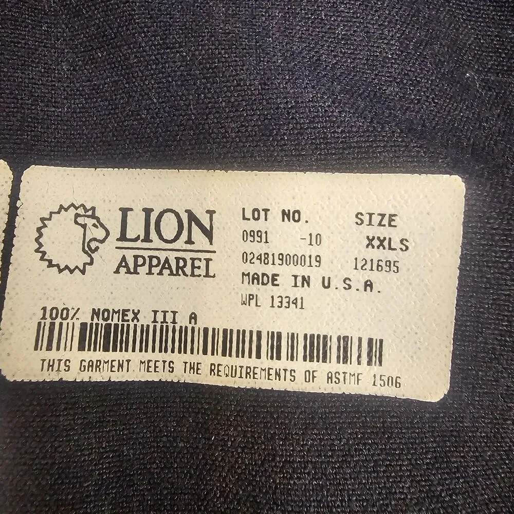 Vintage Lion Apparel Navy Coverall Made In USA Size XXLS Work Wear Mechanic W497